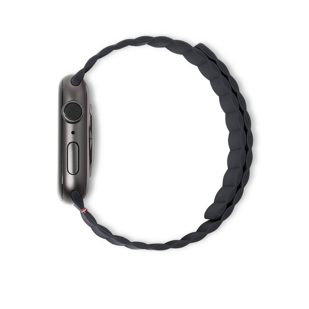  Ремешок Decoded Sillicone Magnetic Traction Strap для Apple Watch 6/SE/5/4 (44mm) сил.угольно-серый